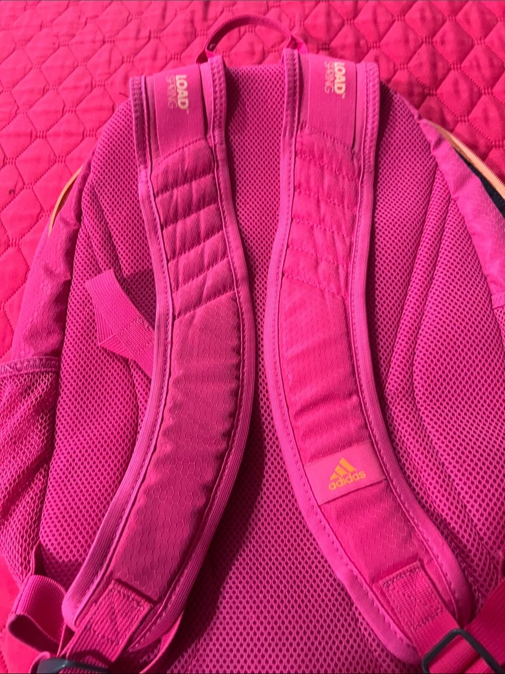 adidas Hot Pink Backpack with Orange Trim